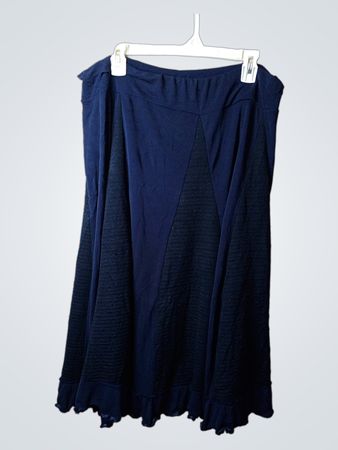 Marineblauer strukturierter Midirock