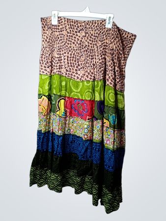 Bohemian Patchwork Tiered Maxi Rock