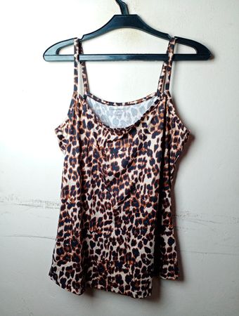 Tessentials Women's Animal Print Spaghetti Strap Tank Top XXL