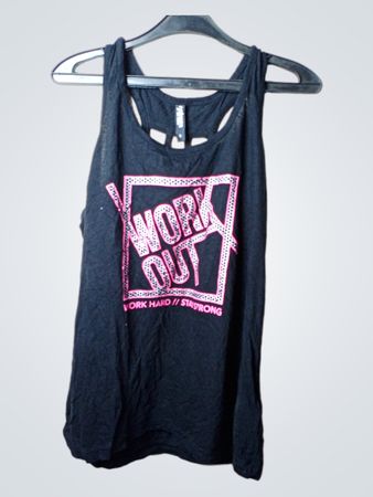 Schwarzes "WORK OUT" Tanktop