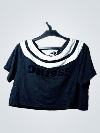 DK1985 von Doutzen Schwarzes Kürzes T-Shirt