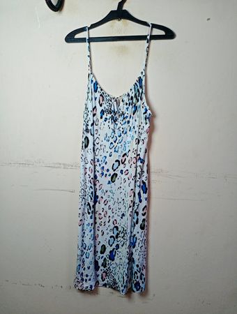 Damen-Spaghetti-Trägerkleid mit Animal-Print