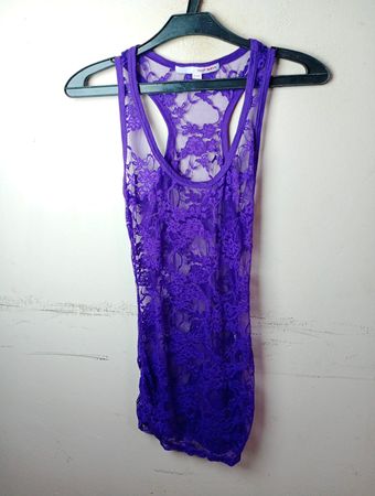 Tally Weijl Lila Spitzen-Racerback-Top