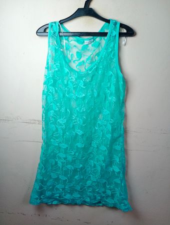 Infinity Teal Lace Flamingo Tankkleid