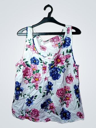 Esmara Lingerie Weißes Blumenmuster Ärmelloses Top