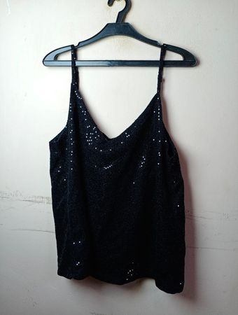 ONLY Schwarzes Pailletten-Cami-Top