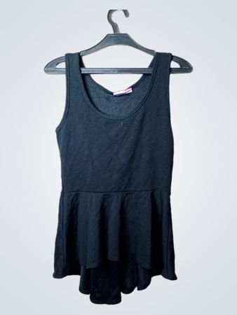 DISCREET Schwarzes Peplum-Top