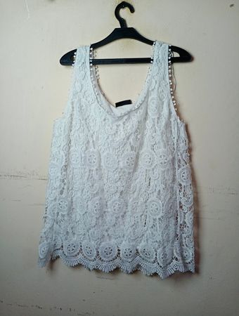 Janina White Lace Tank Top