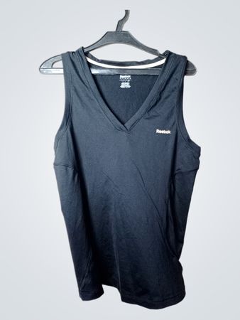 Reebok Schwarzes Ärmelloses V-Ausschnitt Tanktop