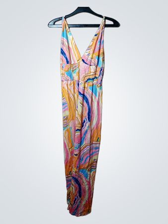 Maxikleid mit abstraktem Druck