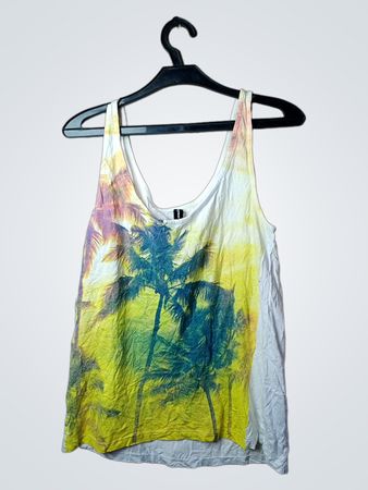 Easyworld Damen Top mit Palmenprint