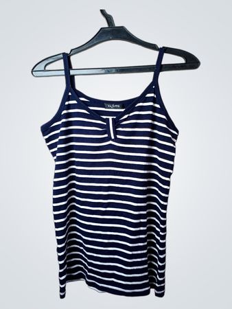 VIA APPIA Marineblau und Weiß Gestreiftes Tanktop