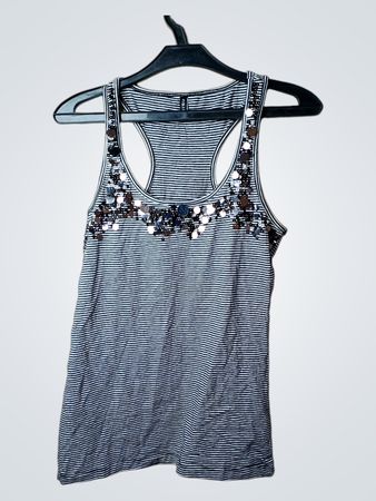 AMISU gestreiftes Tanktop mit Pailletten