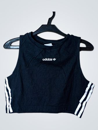 Adidas Cropped Tanktop mit Streifen