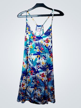 Beachtime Blumendruck Spaghetti-Trägerkleid
