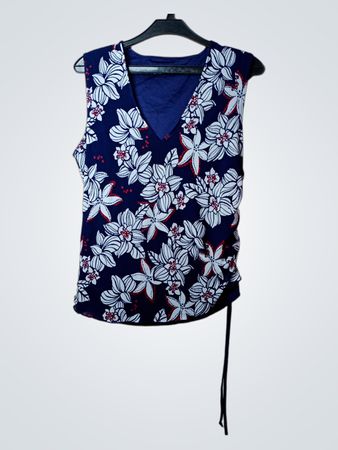 Ärmelloses V-Neck Blumenmuster Top