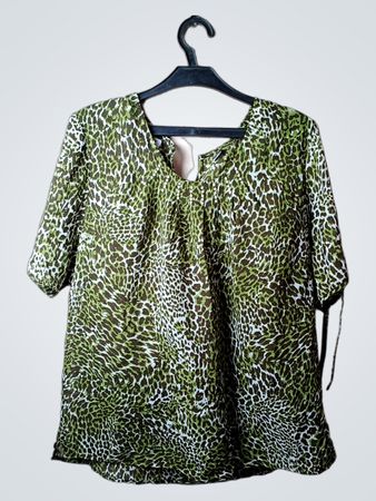 Neuber Klara Grüne Leopardenmuster Bluse