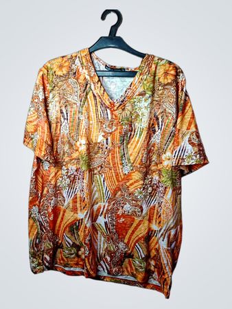 Deluxe Stars Damen V-Ausschnitt Kurzarm Bedrucktes Top