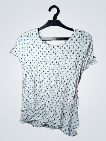 Gina Damen Weißes Bedrucktes T-Shirt
