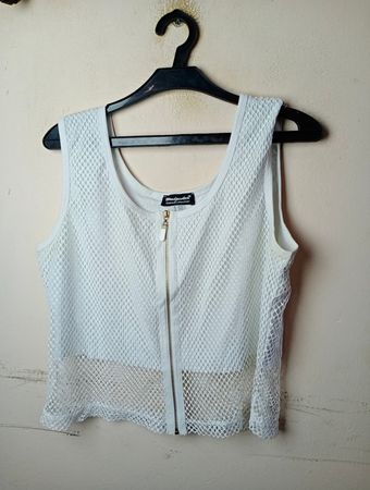 Woodpecker Casual Collection Weißes Mesh Zip Tanktop