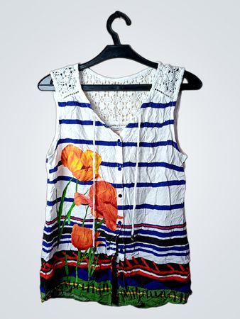 Desigual Ärmellose Bluse mit Blumenmuster