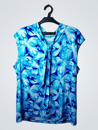 Kim & Co. Ärmellose Bluse mit Blumenmuster und Bindeband