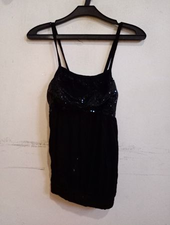 Schwarze Pailletten-Top