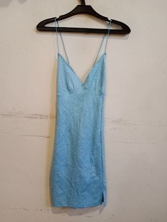 H&M Divided Blau Glitzer Mini Kleid