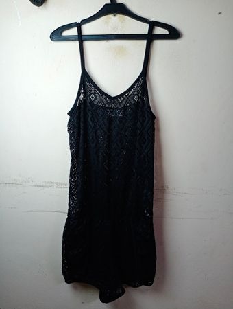 Janina Black Lace Slip Dress