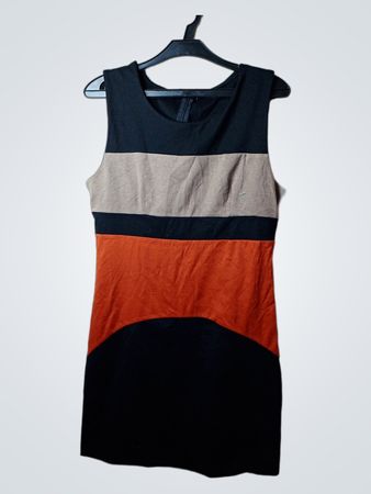 Ärmelloses Farbblock-Kleid