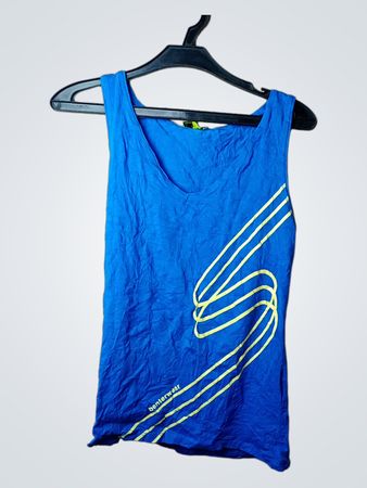 Benter Fashion Blaues Tanktop mit gelber Grafik