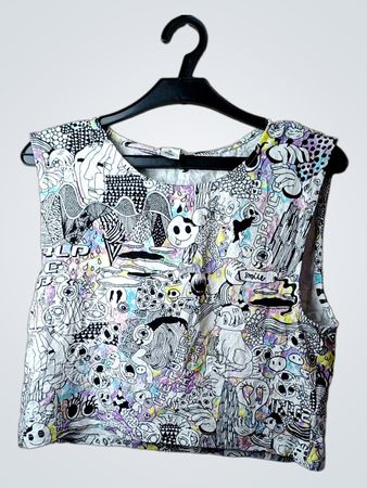 MONKI Ärmelloses Grafikdruck-Crop-Top