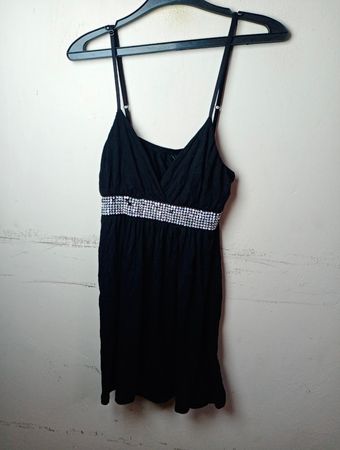LAMISU Schwarzes verziertes Minikleid