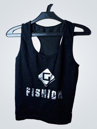 FISHION Black Tank Top