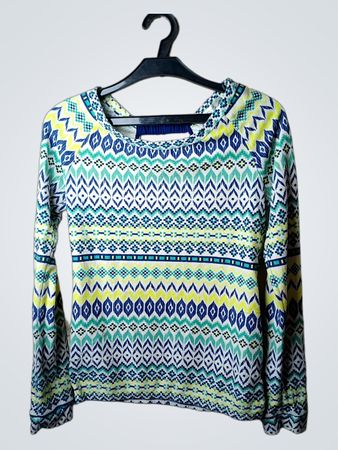 Bershka Damen Langarm Oberteil mit geometrischem Druck