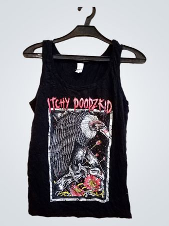 Itchy Poopzkid Schwarzes Tanktop mit Geiergrafik