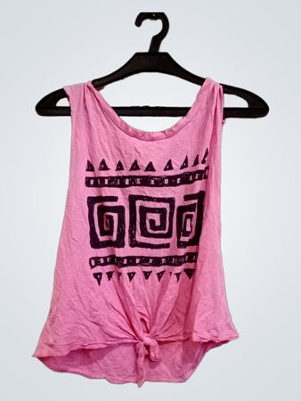 Pinkes Tanktop mit geometrischem Druck