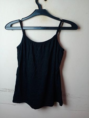 Blau Bewegung Schwarzes Spaghetti-Träger Tanktop