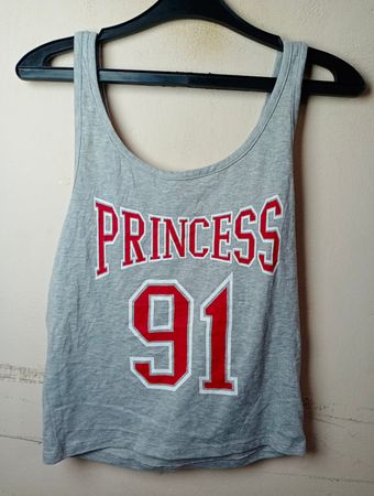 Graues Tanktop mit "Princess 91" Grafik