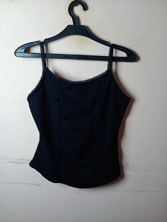 Crazy World Black Lace Trim Cami