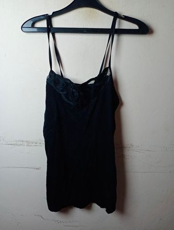 Linda Clifford Schwarzes Spitzen-Cami 38/40