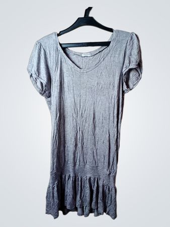 Intimissimi Graues Kurzarmkleid mit Volantsaum