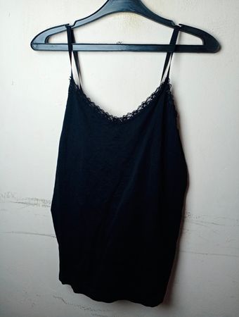 Skin Skin Schwarzes Spitze Trim Cami Top
