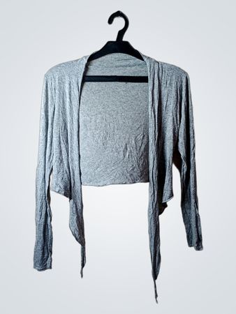 Grauer offener Cardigan