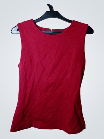 Ni Yuan Damen rotes ärmelloses Top mit Reißverschluss