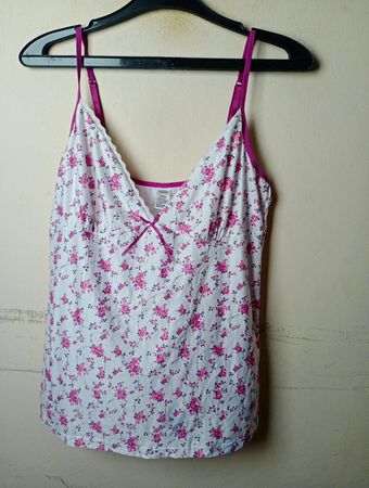 Gina Benotti Weiße Blumenmuster Spaghettiträgershirt