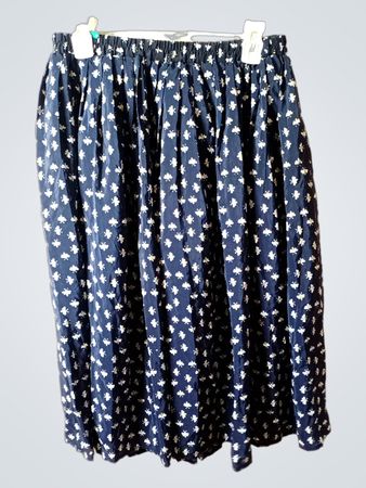 C&A Damen Rock mit marineblauem Bienenmuster