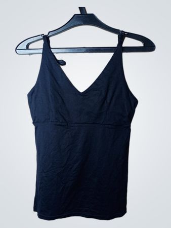 Schwarzes V-Ausschnitt Tanktop