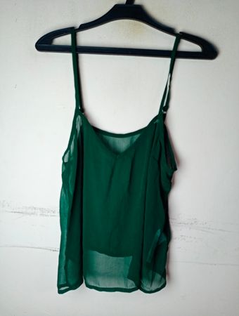 Pepe Jeans London Damen Grünes Transparentes Cami-Top