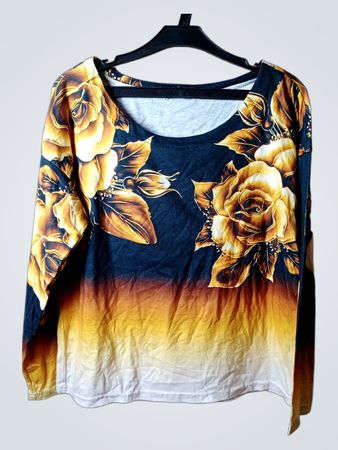 Langarmshirt mit Rosenmuster